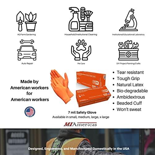 Agilux American Safety Glove Latex Disposable Low Protein Natural Rubber Non-Allergy 7 MIL 2 Boxes of 100 each (Medium, 200, Count)