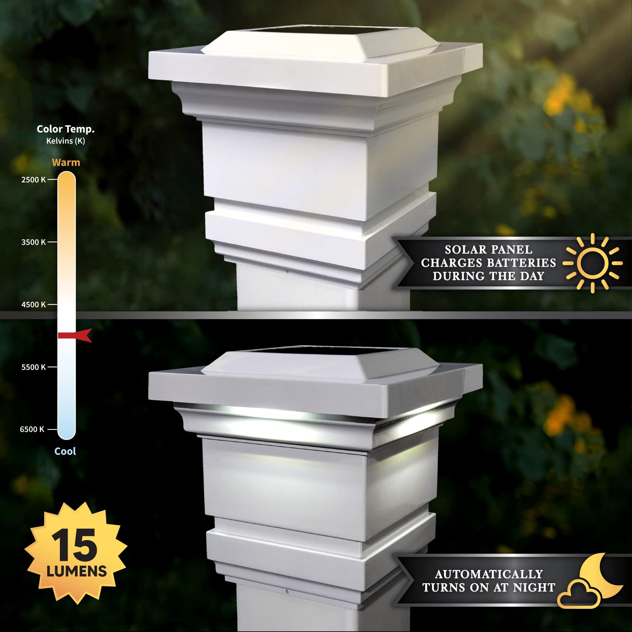 Classy Caps Classy Caps SL074W PVC Solar Post Cap, 4" x 4", White