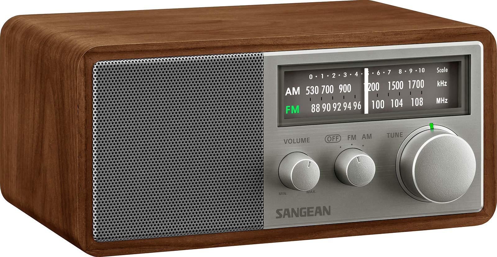 Sangean Sangean SG-116 AM/FM Analog Wooden Cabinet Receiver, Walnut-Silver