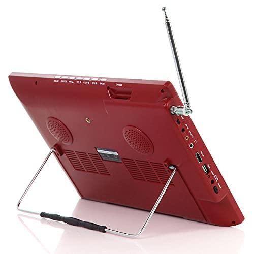 Trexonic Trexonic Portable Rechargeable 14 Inch LED TV with HDMI, SD/MMC, USB, VGA, AV in/Out and Built-in Digital Tuner, Red