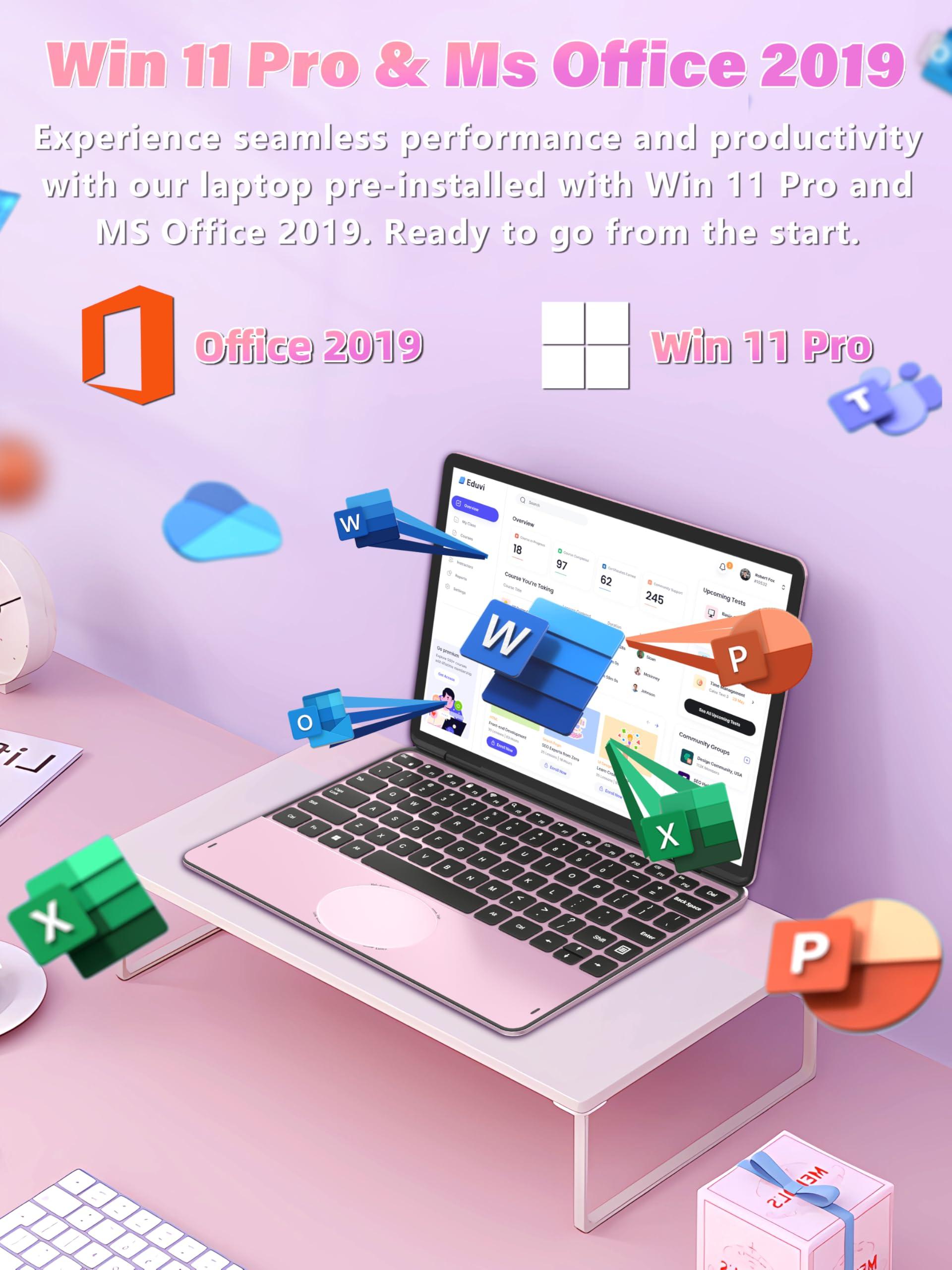Svikou Svikou 11\" Touchscreen 2-in-1 Convertible Pink Laptop for Business&Students, in tel N100 CPU,16G DDR4 RAM,512G SSD,FHD 1920 * 1200 IPS,Win 11 Pro PC,Backlit Keyboard, WiFi, Type-C,HDMI, Oval Trackpad
