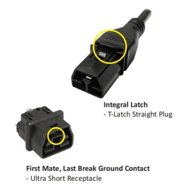 Toptekits Toptekits EU to SAF-D-Grid T-Latch Power Cord, SAF-D-Grid T-Latch Plug to EU Euro CEE7/7 Power Cable SJT 16AWG,10ft/3m (CEE7/7 to Saf-D-Grid), Black