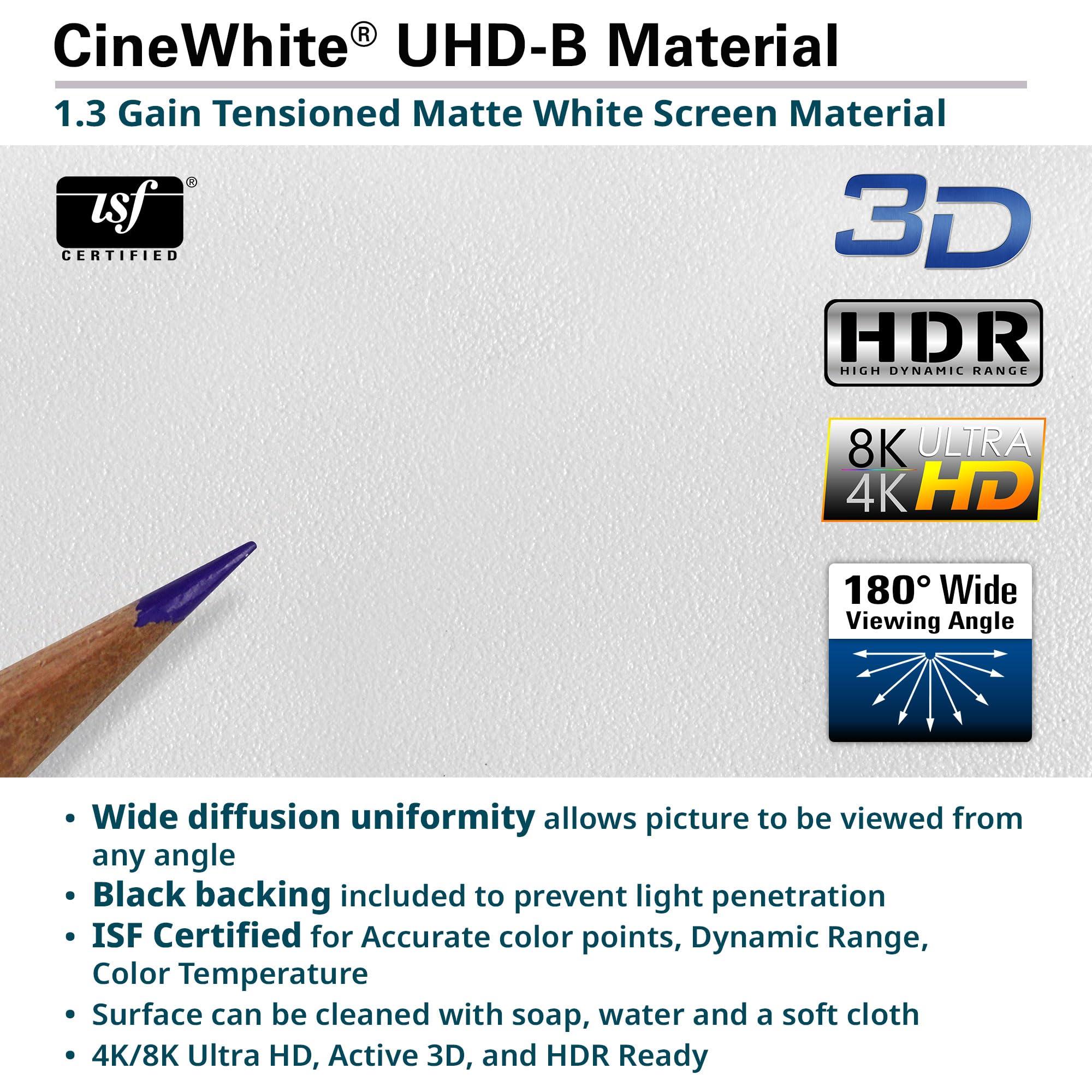 Elite Screens Elite Screens Sable Frame 2, 110-Inch Fixed Frame Projector Screen, 16:9 8K/4K Ultra HD & Active 3D Ready, ISF-Certified Material, Ideal for Home Theater, Office, and Indoor Presentations, ER110WH2-F