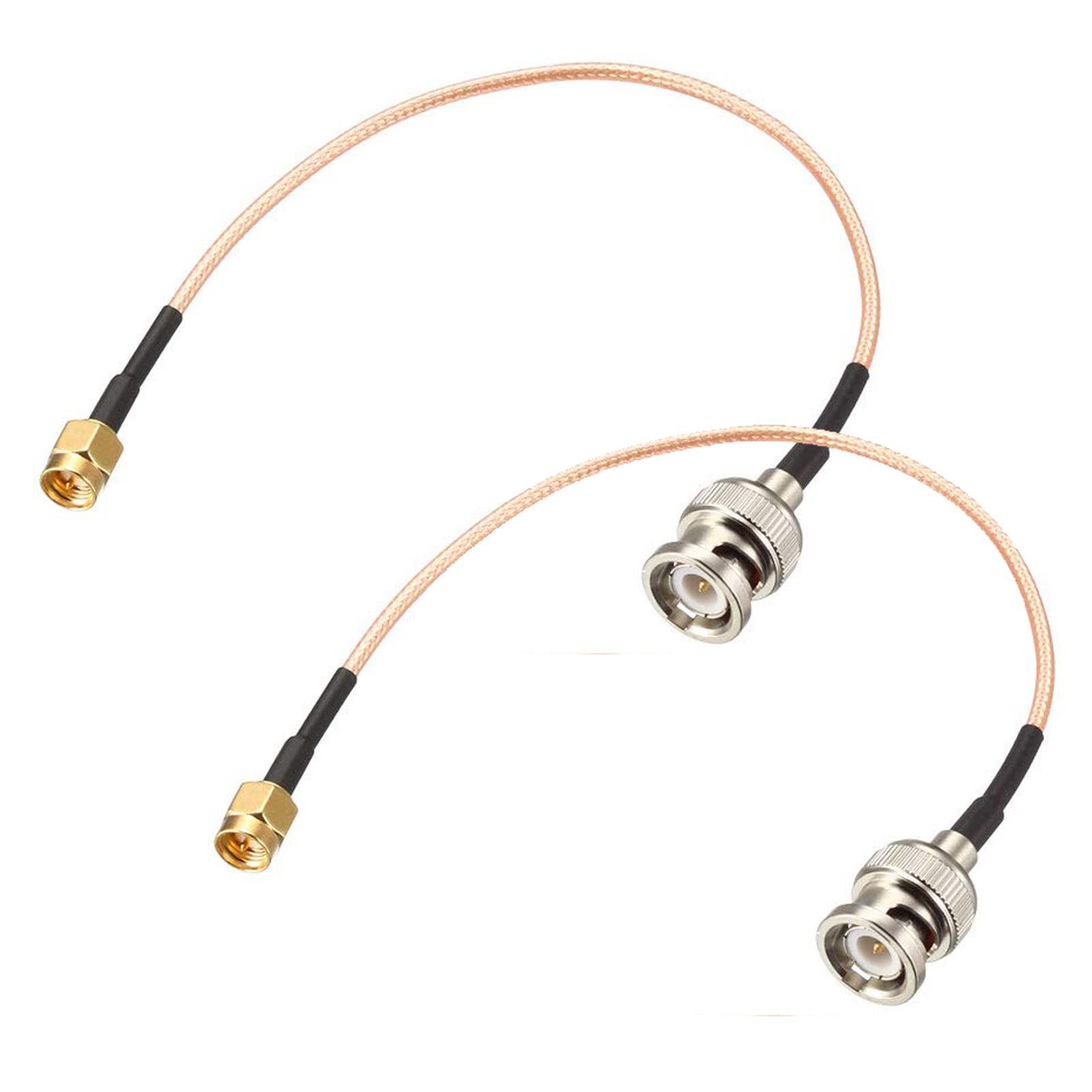 TA-VIGOR TA-VIGOR 2pcs RG316 Coaxial Cable 1Ft (30cm), 50 Ohm BNC Male to SMA Male Low Loss Coax Cable for HAM & CB Radio, Antenna Analyzer, Security CCTV Camera