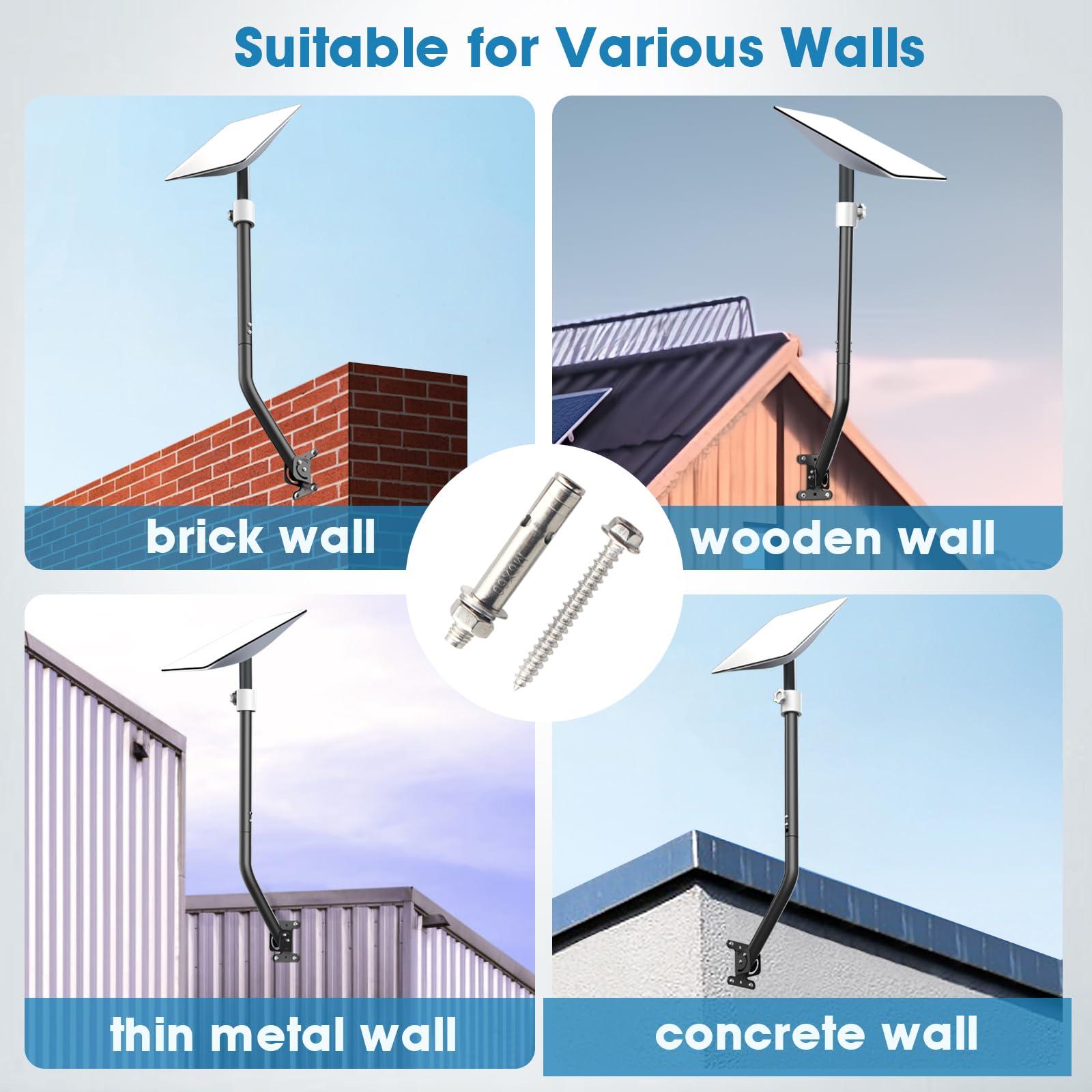 ZiBwnfuxcz V2 Starlink Mount,Starlink Long Wall Mount,Remarkable Starlink Roof Mount,Starlink Gen2 Pole Bracket with Pipe Adapter,Starlink Mounting Kit,Starlink Pole Mount for V2 Starlink Internet Kit Satellite