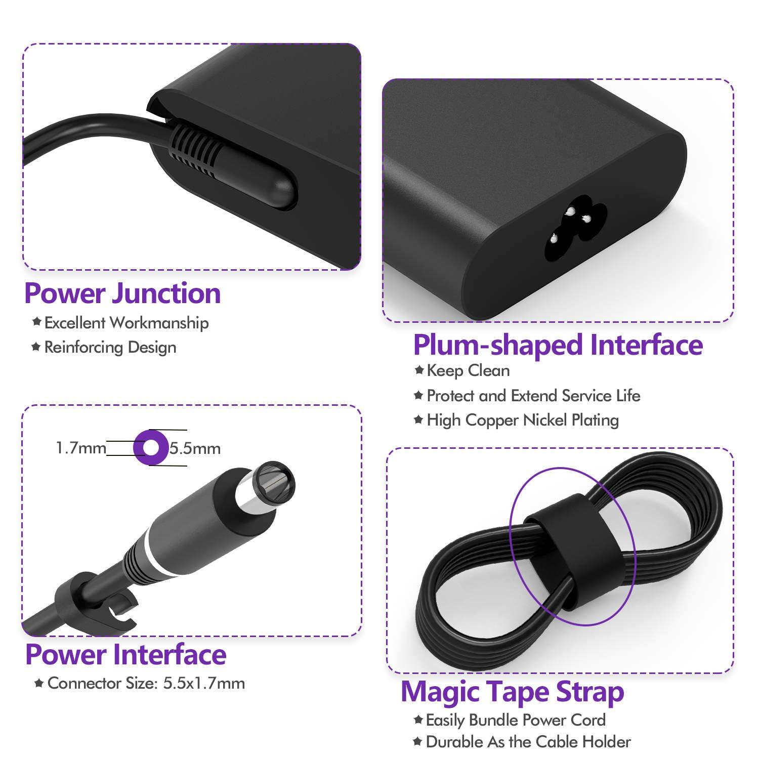 ZLZMZN New Slim 240W GaN 19.5V 12.31A AC Power Supply Adapter Laptop Charger for Dell Alienware, Dell Precision Laptop