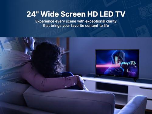 Emerson Emerson ET-2400 24" HD LED Television with Built-in Digital ATSC TV Tuner, HDMI, USB, and VGA Inputs, Wall-Mountable, and Slim Design Perfect for Small Rooms, Dorms, Kitchens, and Offices