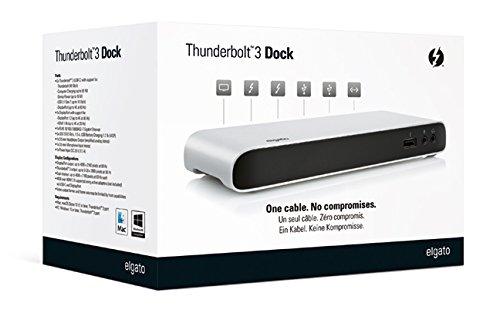 Elgato Elgato Thunderbolt 3 Dock - with 50 cm Thunderbolt Cable, 40Gb/s, Dual 4K Support, 2x Thunderbolt 3 (USB-C), 3x USB 3.0, Audio Input and Output, Gigabit Ethernet, Aluminum Chassis