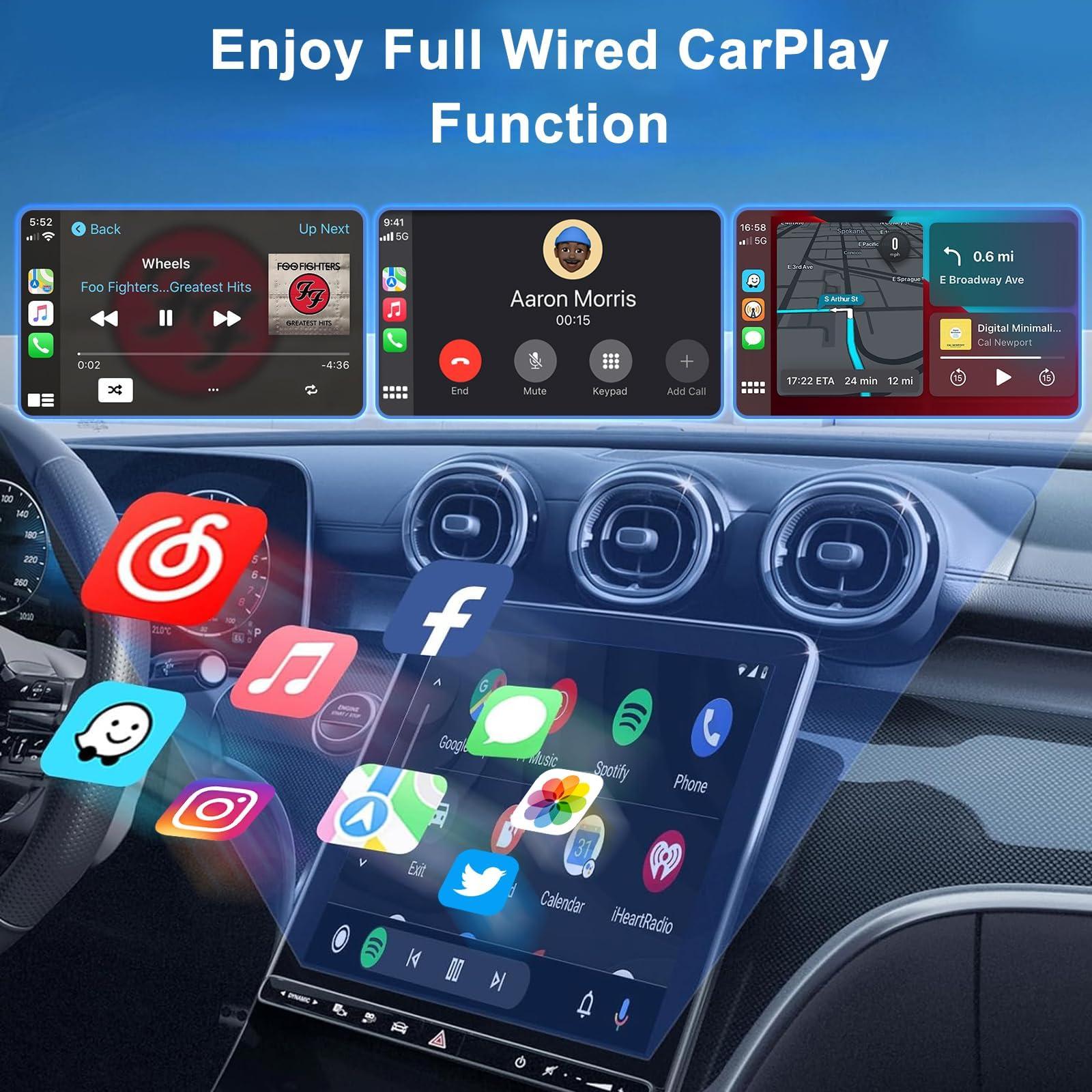 Uniytriox CarPlay Wireless Adapter, Converts Factory Wired CarPlay to Wireless, 2024 Upgrade Wireless Carplay Adapter for Cars from 2015 & iPhone iOS 10+