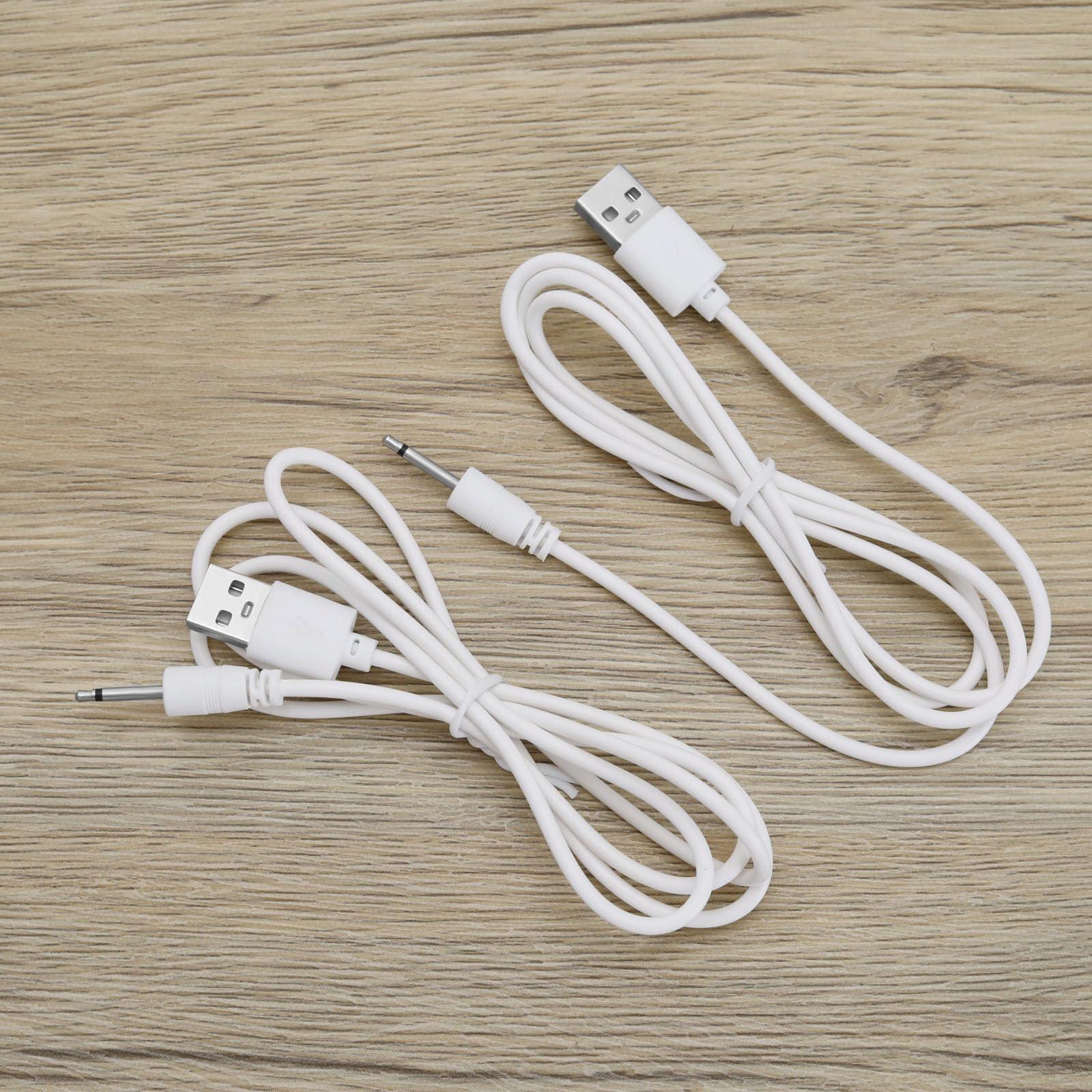 eMagTech 2pcs USB DC Charging Cable USB DC Charger Cord USB 2.0 to 2.5mm Solid Needle Power Cord 1m Fast Charging Cable for 2.5mm Round DC Charging Port Devices