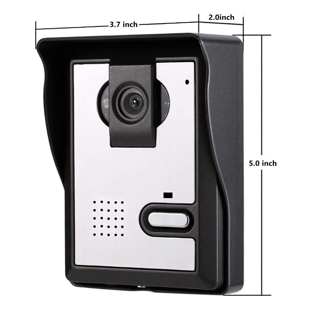 AMOCAM AMOCAM Video Intercom System,7 Inches Monitor Wired Video Door Phone Doorbell Kits, Support Unlock, Monitoring, Dual-Way Intercom, 2 Camera with 3 Monitors