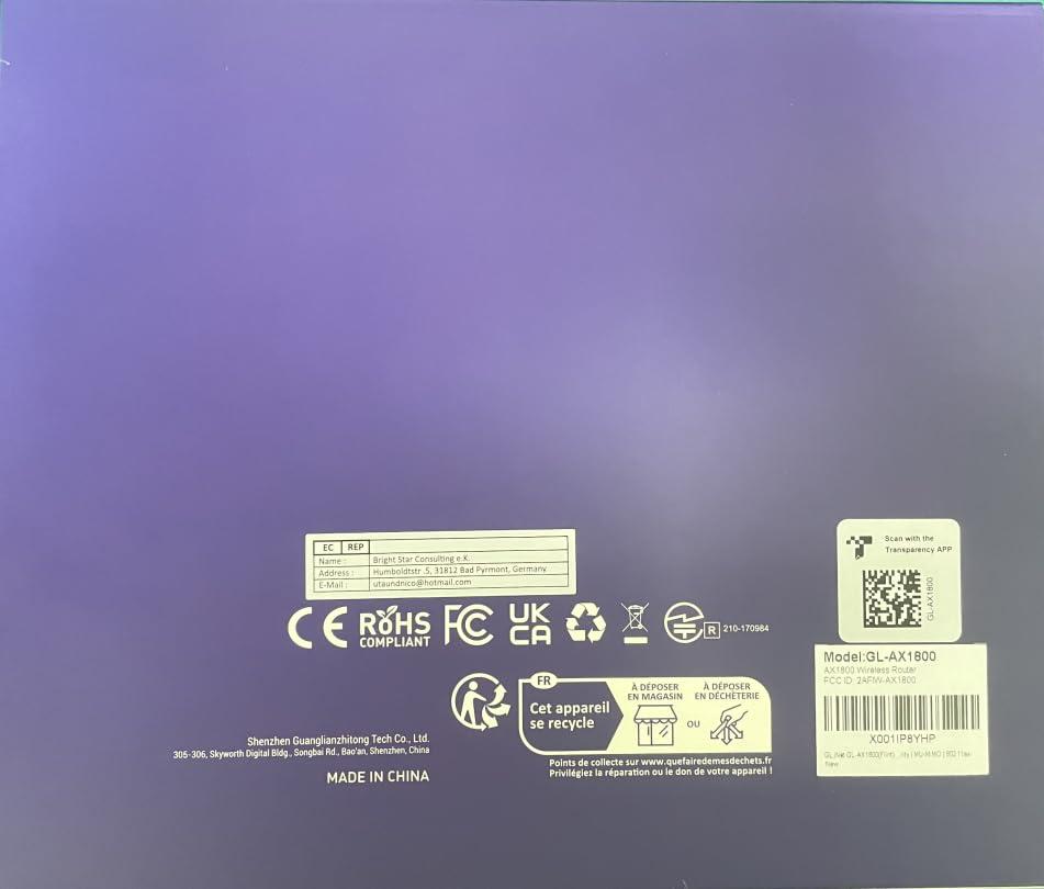 GL.iNet GL.iNet GL-AX1800(Flint) WiFi 6 Router -Dual Band Gigabit Wireless Internet Router | 5 x 1G Ethernet Ports | Up to 120 Devices | OpenVpn&WireGuard