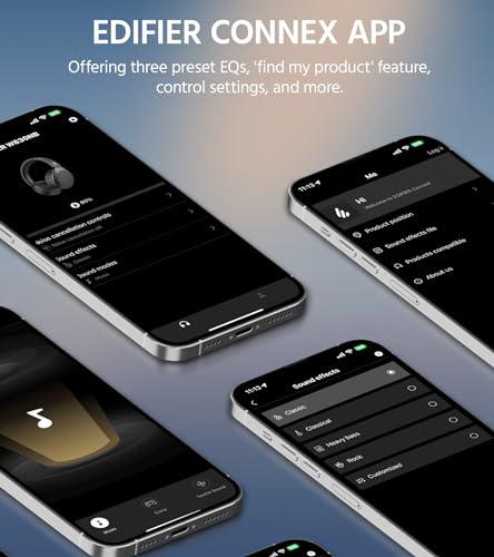 Edifier Edifier W830NB Wireless Over Ear Headphones with -45dB Active Noise Cancelling, 94H Playtime, LDAC Hi-Res Sound, Spatial Audio, Fast Charging, Multipoint Connection, Bluetooth V5.4 - Black