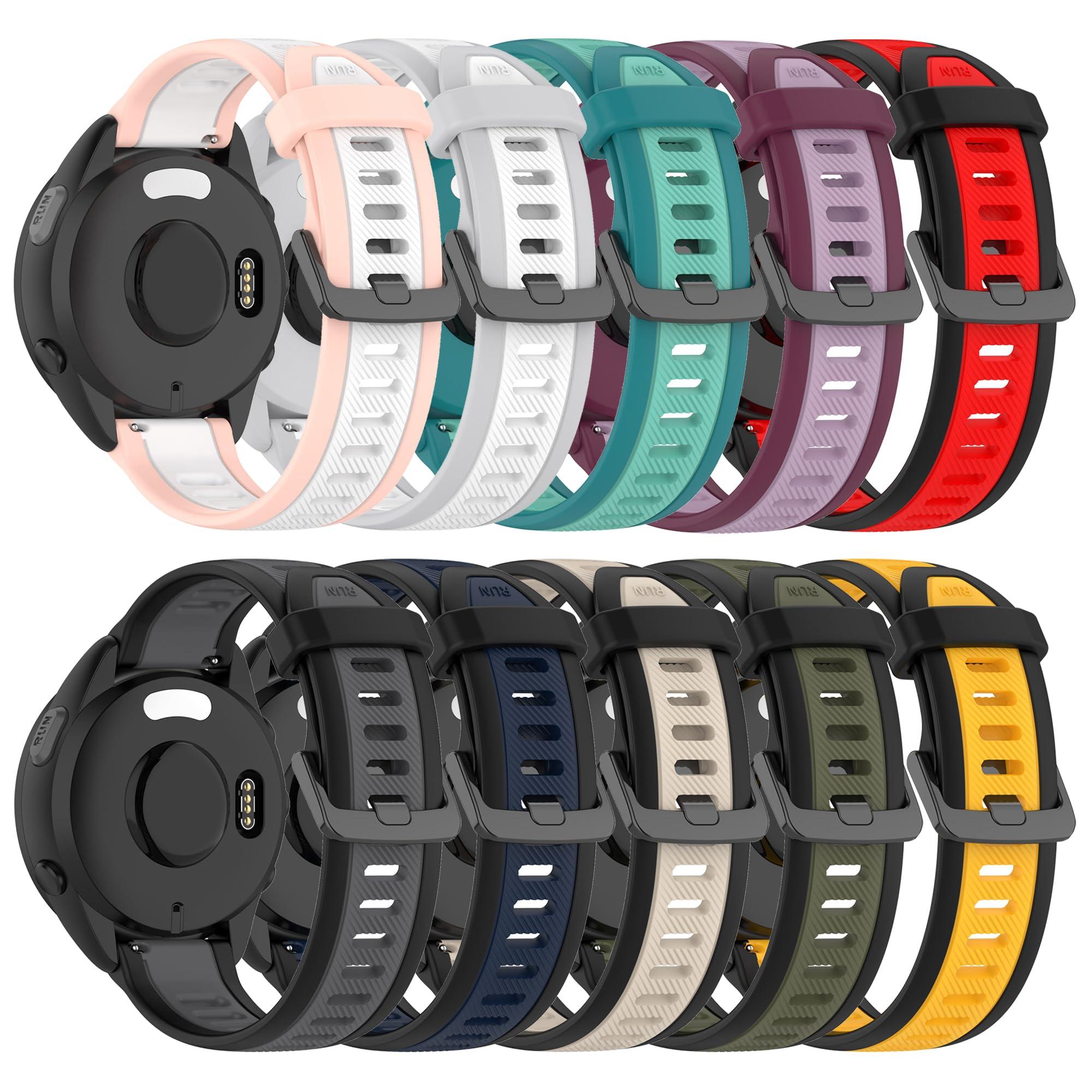 QGHXO Band for Garmin Forerunner 165, Soft Silicone Replacement Band for Garmin Forerunner 165 Music (No Tracker)