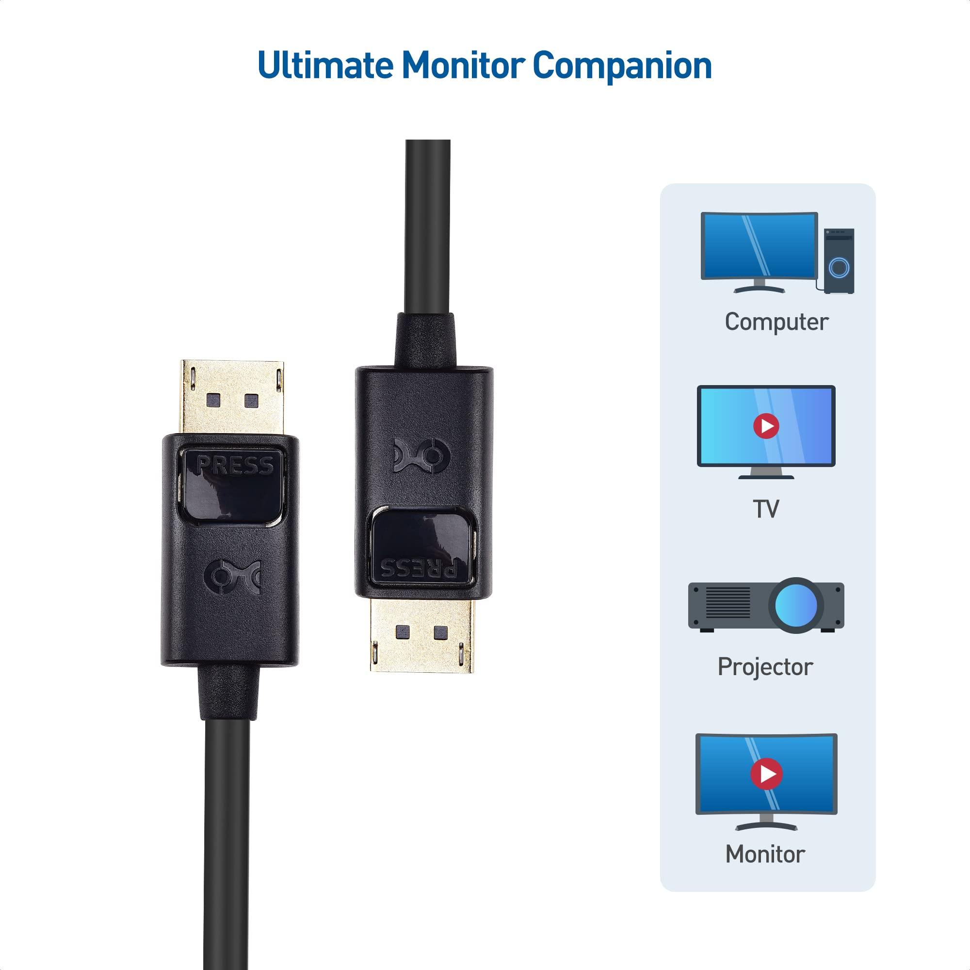 Cable Matters Cable Matters DisplayPort to DisplayPort Cable, Computer Monitor Cable 35 ft, 2K@60Hz, Display Cable, Male to Male Display Port Cable, Gold-Plated DP to DP Cable, 35 Feet