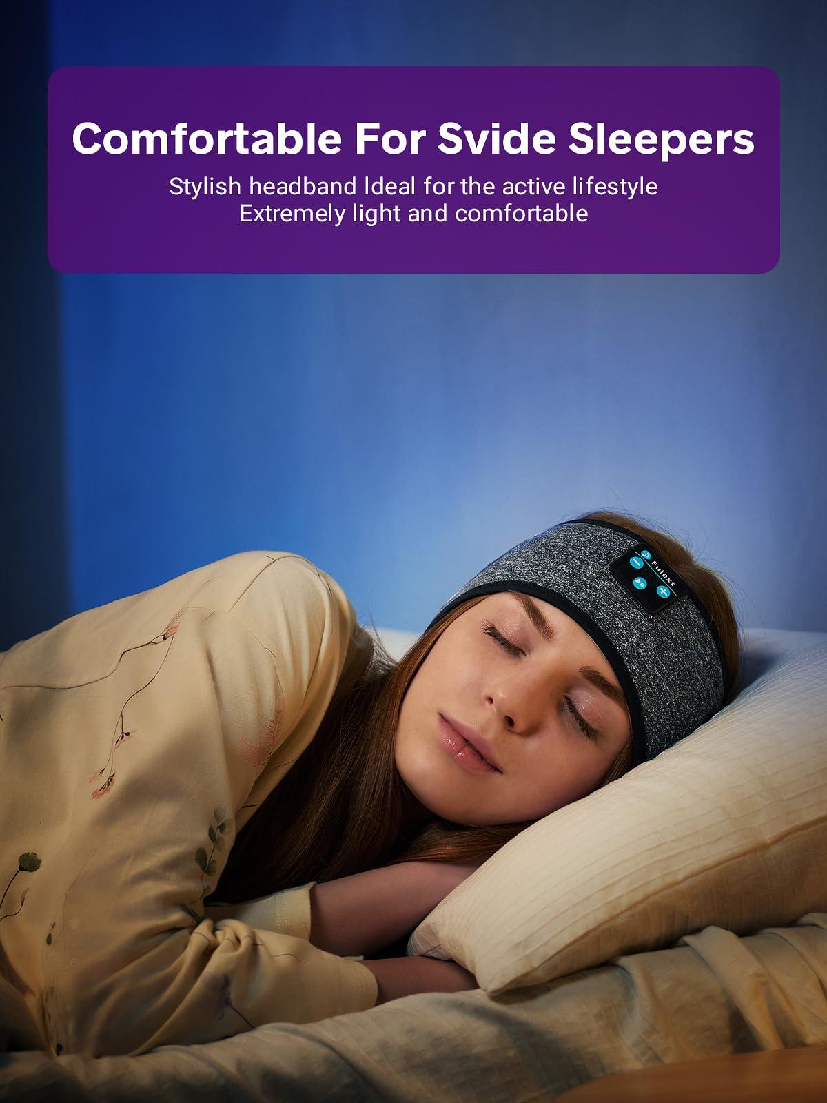 Fulext Fulext Sleep Headphones Bluetooth Headband,Sleeping Headphones Sports Headband, Long Time Play Sleeping Headsets with Built in Speakers Perfect for Workout,Running,Yoga