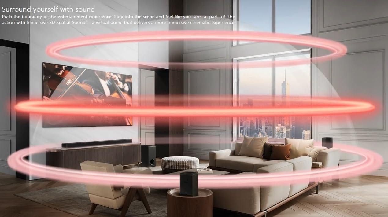 LG LG S70TR Soundbar with Dolby Atmos ans Rear Surround Speakers 5.1.1 Channel, Perfectly Matches The QNED TV, Sound 3D, Auto Power, Wireless Dolby Atmos, True Wireless connectivity, Wow Orchestra