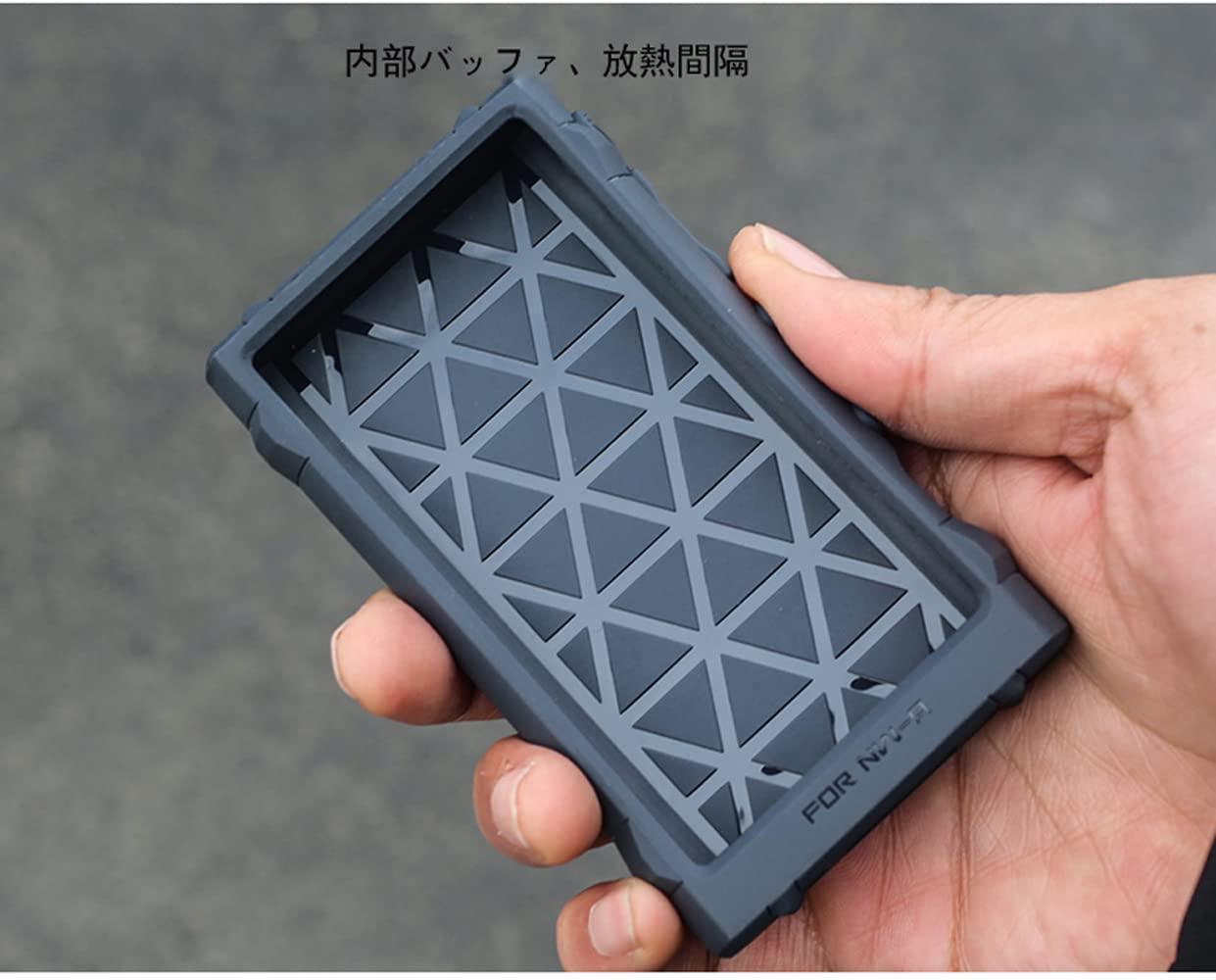 Fat Bear Fat Bear for Sony A55 Case,Anti-Skid Anti-Knock Shockproof Armor Full Protective Skin Case Cover for Sony Walkman NW-A55HN A56HN A57HN A50 A55 A56 A57 (Gray case with Tempered Glass)