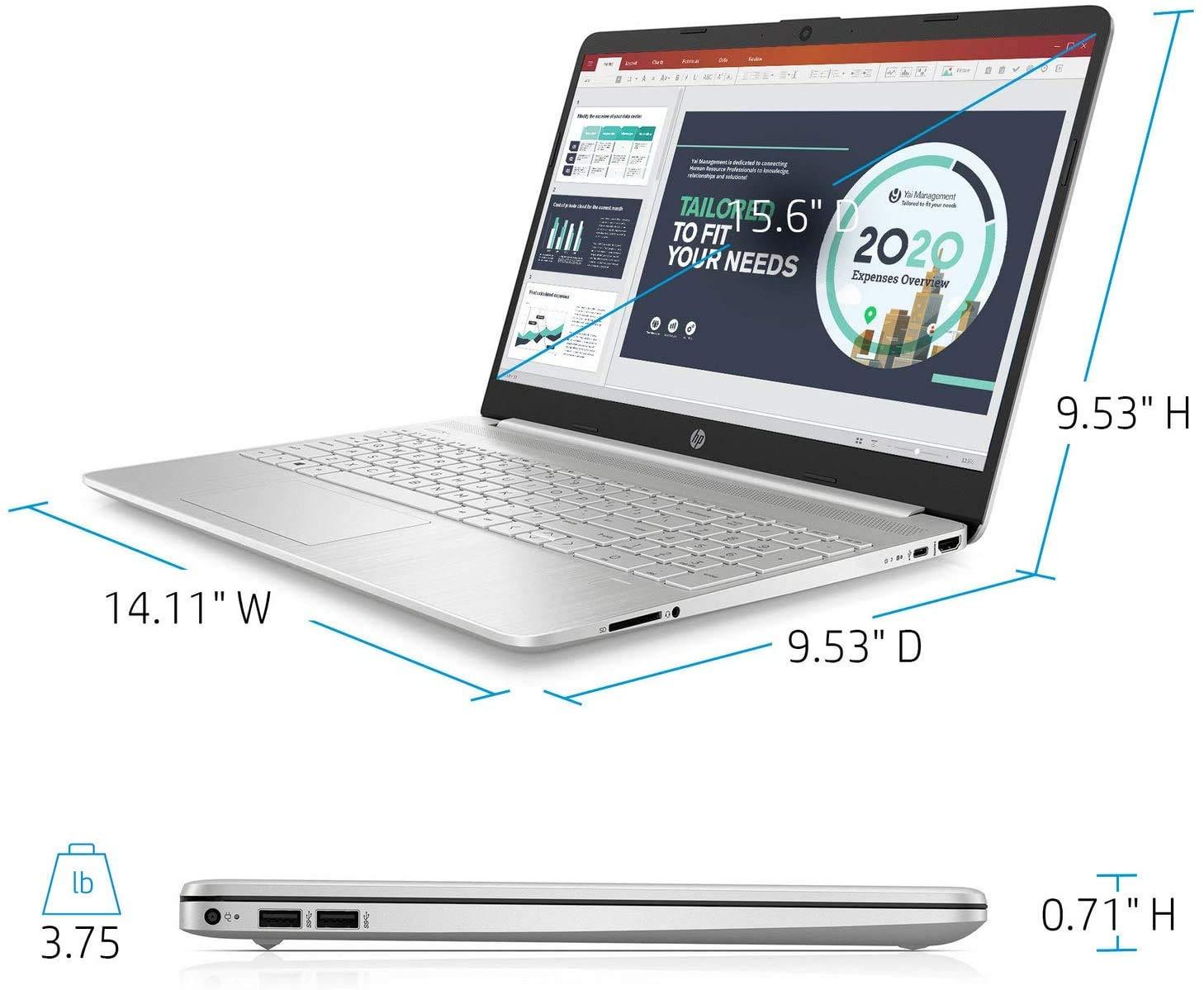 HP HP 2021 Laptop, 15.6" HD Touchscreen, 11th Gen Intel Core i3-1115G4 Processor, 32GB DDR4 Memory, 1TB PCIe NVMe M.2 SSD, Wi-Fi, HDMI, Webcam, Bluetooth, Windows 10 Home, KKE Mousepad, Silver