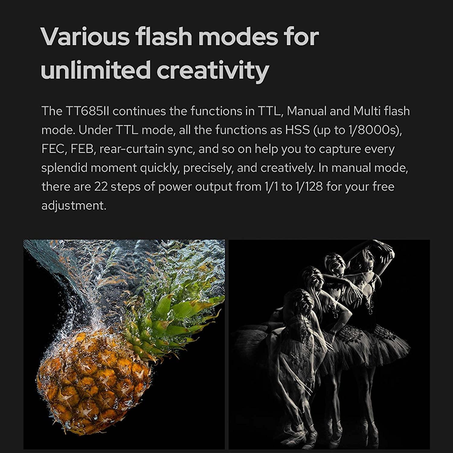 GODOX Godox Camera Flash Speedlight for Sony TT685IIS TT685II-S 2.4G Wireless HSS GN60 Flash Compatible with Sony Digital Cameras a9 a7 a7II a7III a7R III a7RII a7SII a6000 a6300 a6500