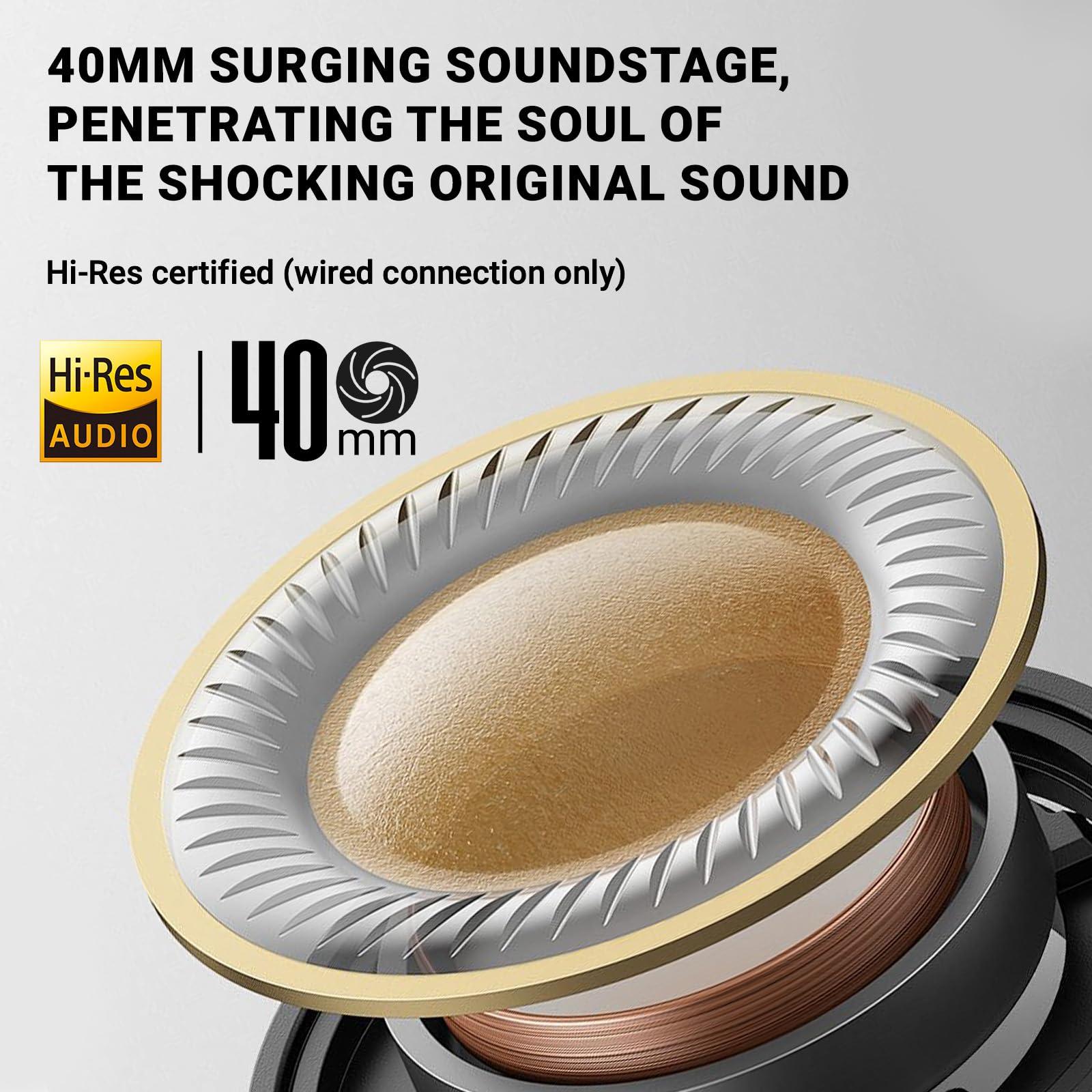 Edifier Edifier V80 Hybrid Active Noise Cancelling Headphones, True Wireless Over Ear Bluetooth Headset with 45H Playtime Hi-Res Audio Fast Charging Multipoint Connection for Travel Home Office (Navy)