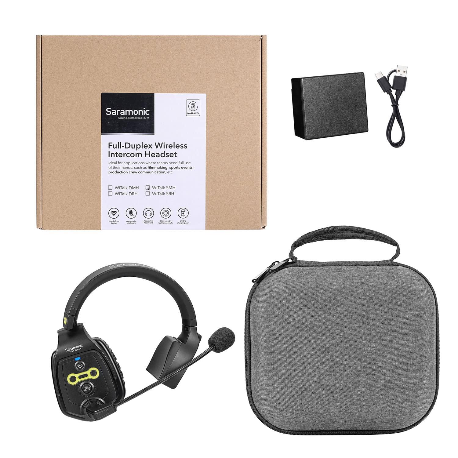 Saramonic Saramonic WiTalk-SMH | Single-Ear Wireless Intercom Master Headset for The WiTalk Intercom System & Carry Case