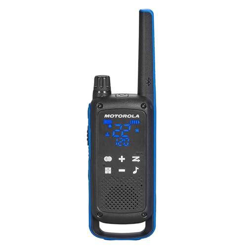 Motorola Solutions Motorola Solutions, Portable FRS, T802, Talkabout, Two-Way Radios, Emergency Preparedness, Rechargable, 22 Channel, 35 Mile, Black W/Blue, 4 Pack