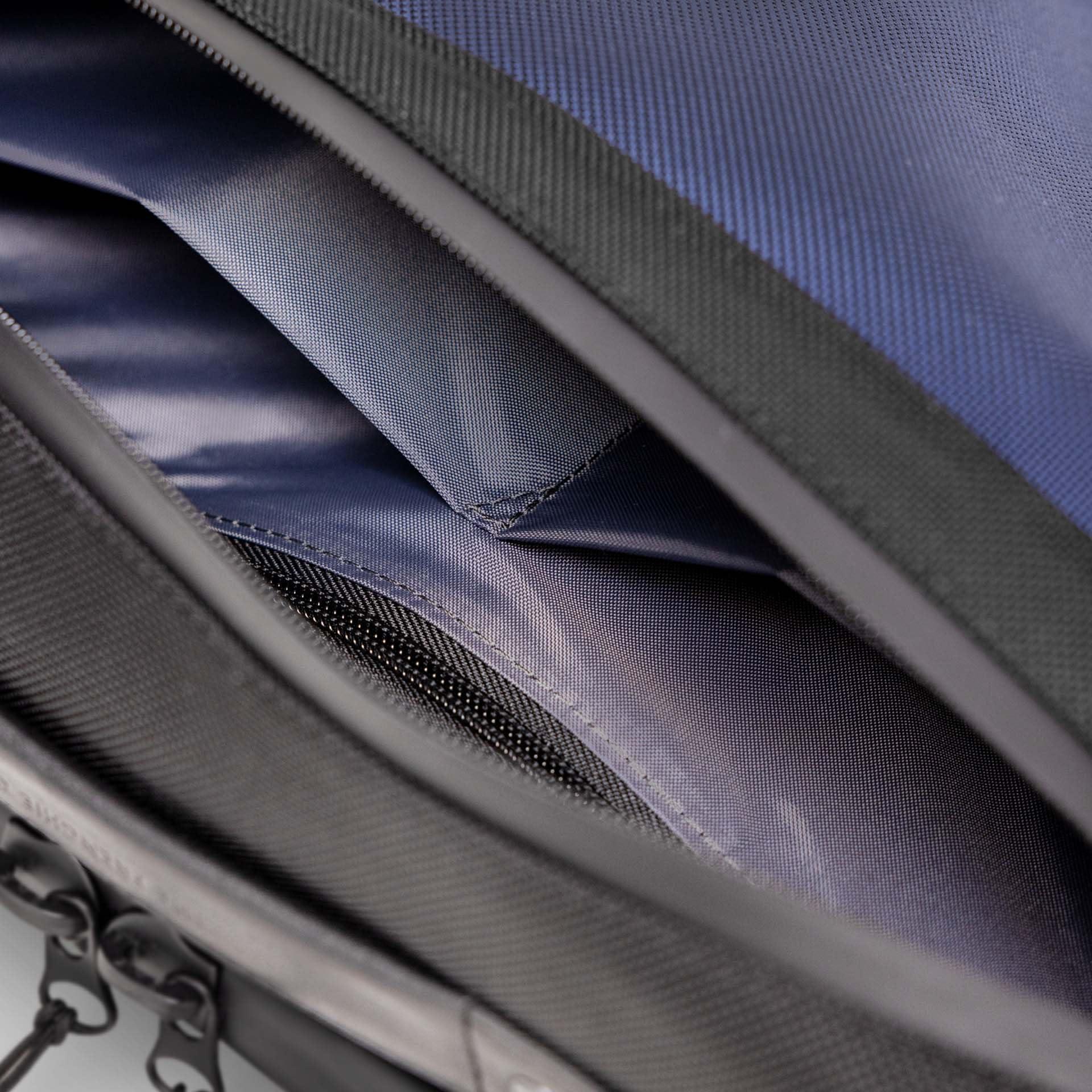 The Frenchie Co. The Frenchie Co. Speed Briefcase | Ultra Navy |Work & Travel Computer Briefcase with Collapsible Laptop Stand | Carry it like a backpack or brief | 15.6in computer |Ballistic Nylon & Italian Leather