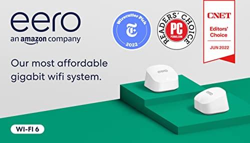 eero Amazon eero 6+ mesh wifi system - Supports internet plans up to a Gigabit, Coverage up to 3,000 sq. ft., Connect 75+ devices, 2-pack