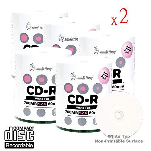 Smart Buy Smart Buy White Top CD-R 1000 Pack 700mb 52x Blank Recordable Discs, 1000 Disc, 1000pk