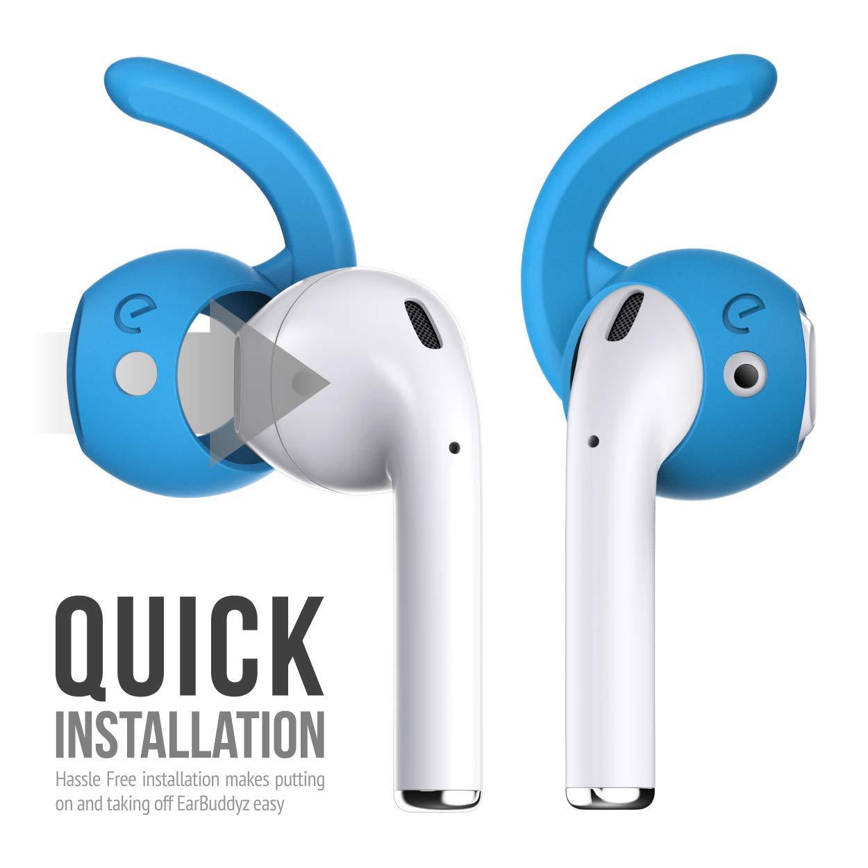 Keybudz EarBuddyz 2.0 Ear Hooks and Covers Accessories Compatible with Apple AirPods Gen 1 & 2 or EarPods Headphones/Earphones/Earbuds (3 Pairs) (Sky Blue)
