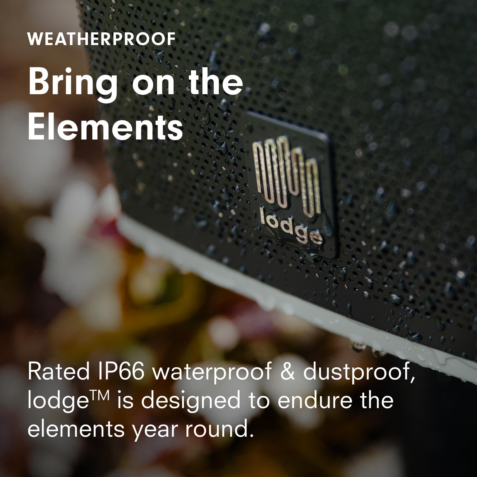 lodge lodge Solar Powered Bluetooth Speaker for Home, Patio, Outdoors - Rugged, Portable Wireless Self Charging - Waterproof 30-Hour Battery Life - Link Up to 30 Speakers - Loud 50 Watt Amp