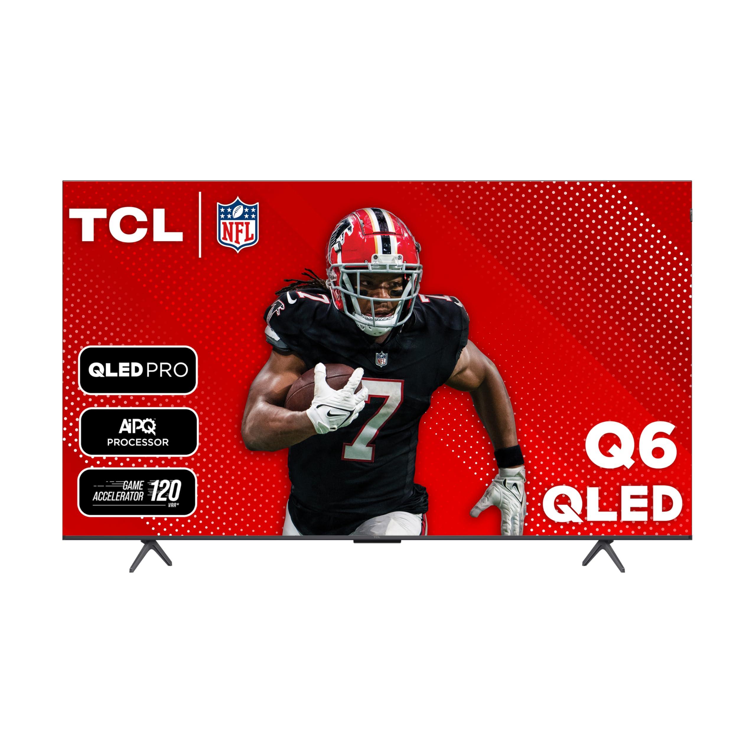 TCL TCL 55-Inch Q65 QLED 4K UHD Smart TV with Google TV (55Q651G, 2024 Model) Dolby Vision, Dolby Atmos, HDR Pro+, Game Accelerator Enhanced Gaming, Voice Remote, Works with Alexa, Streaming Television