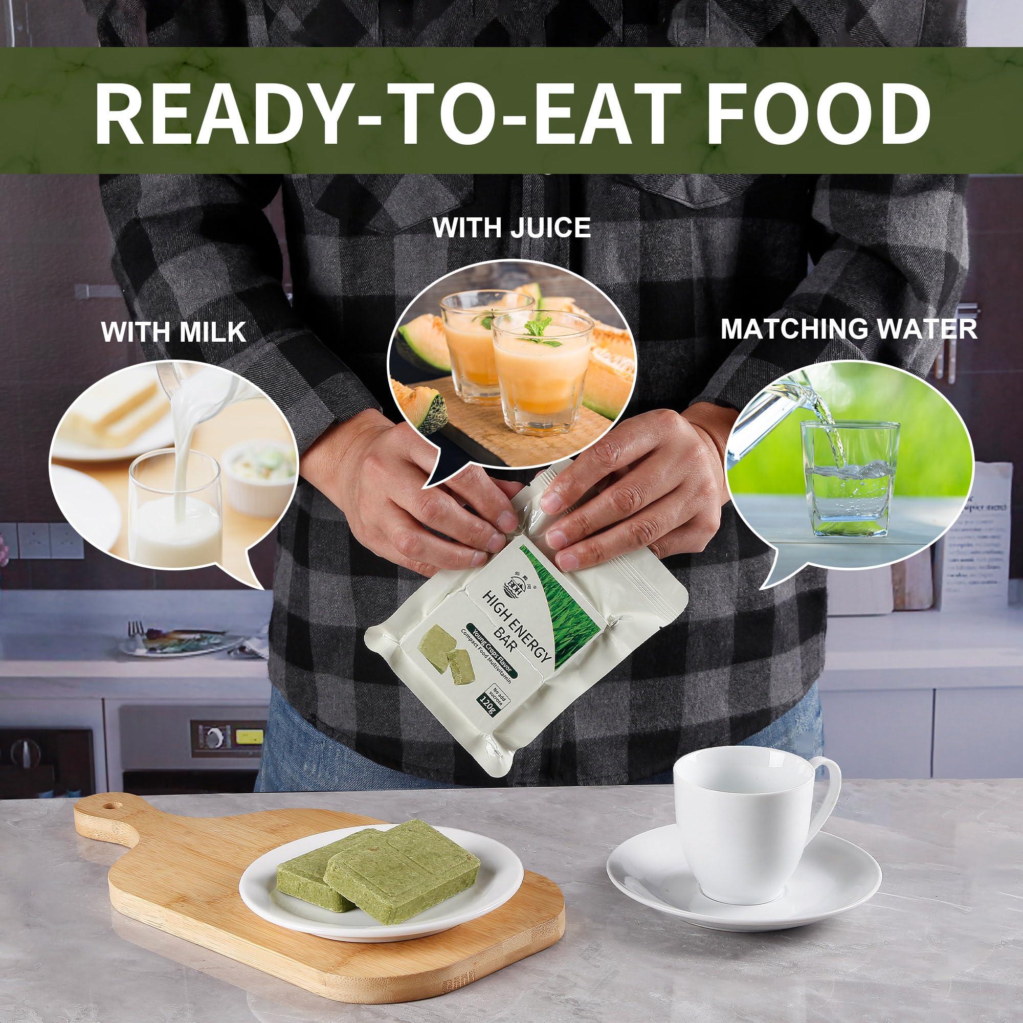 BDH Emergency Food Ration Bars, Crops Flavor Survival Energy Bar Supply for Outdoor Camping Emergency Snowstorm Earthquake Disaster Preparedness Food with 20 Years Long Self Life, 120g/bar