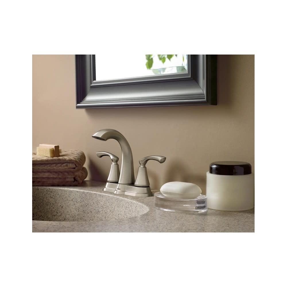 Moen Moen WS84876SRN Tiffin Two-Handle High Arc Bathroom Faucet, Spot Resist Brushed Nickel