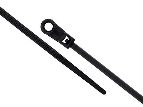Secure™ Cable Ties 4 Inch Black Mount Head Zip Tie - 100 Pack