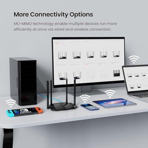 Tenda Tenda AC1200 Gigabit WiFi Router - Dual Band High Speed Wireless Internet Router, 3xWAN/LAN Gigabit Ports, 4x6dBi Antennas, MU-MIMO, Beamforming, IPv6, Guest WiFi, AP Mode(AC8)