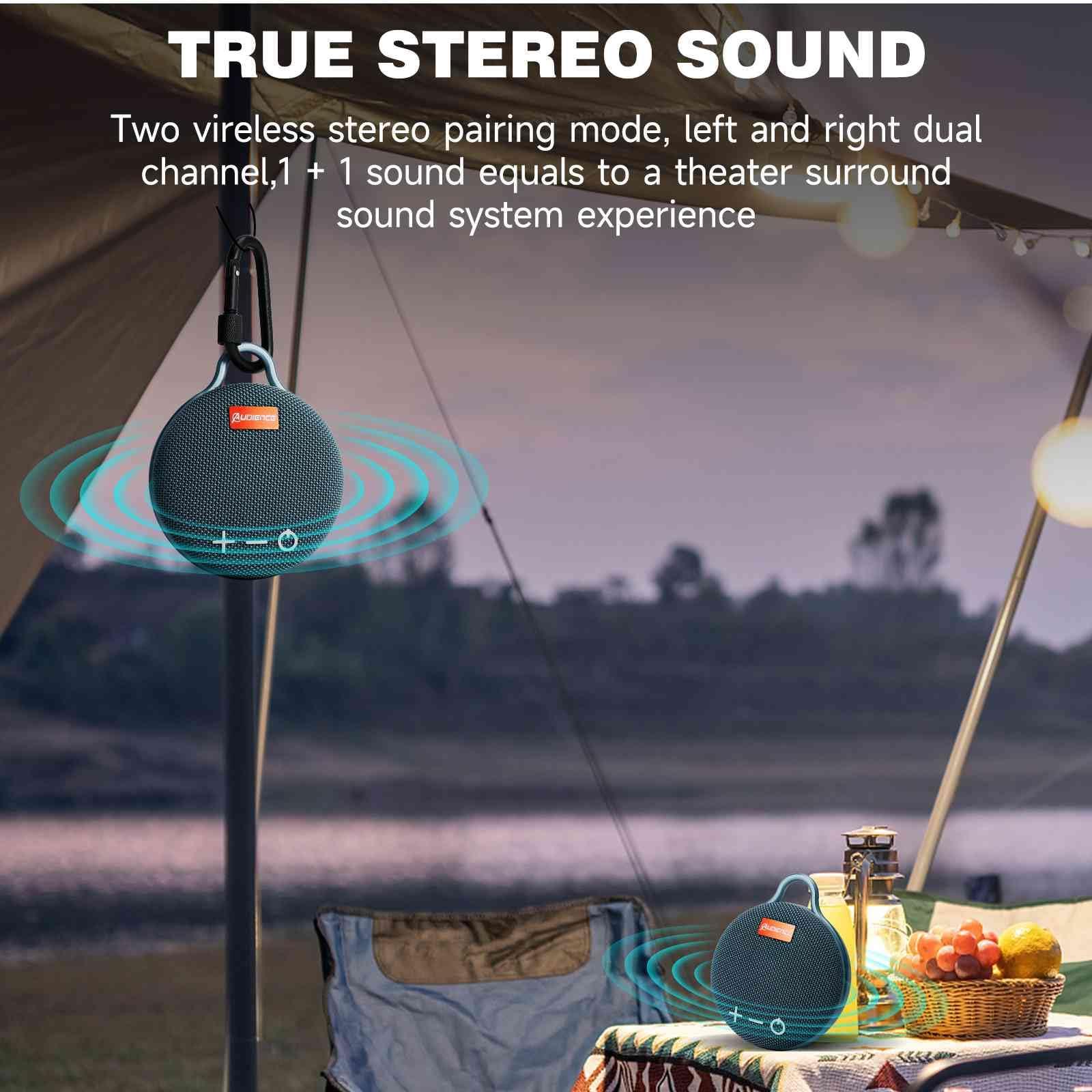 UrbanX UrbanX Audience Series IPX7 Bluetooth Waterproof Speaker with Clip, 20H Playtime, Compact Speaker with Big Sound, Punchy Bass, Wireless for Redmi Note 6 Pro & Beach, Pool, Boat, Biking Blue 1 Pack