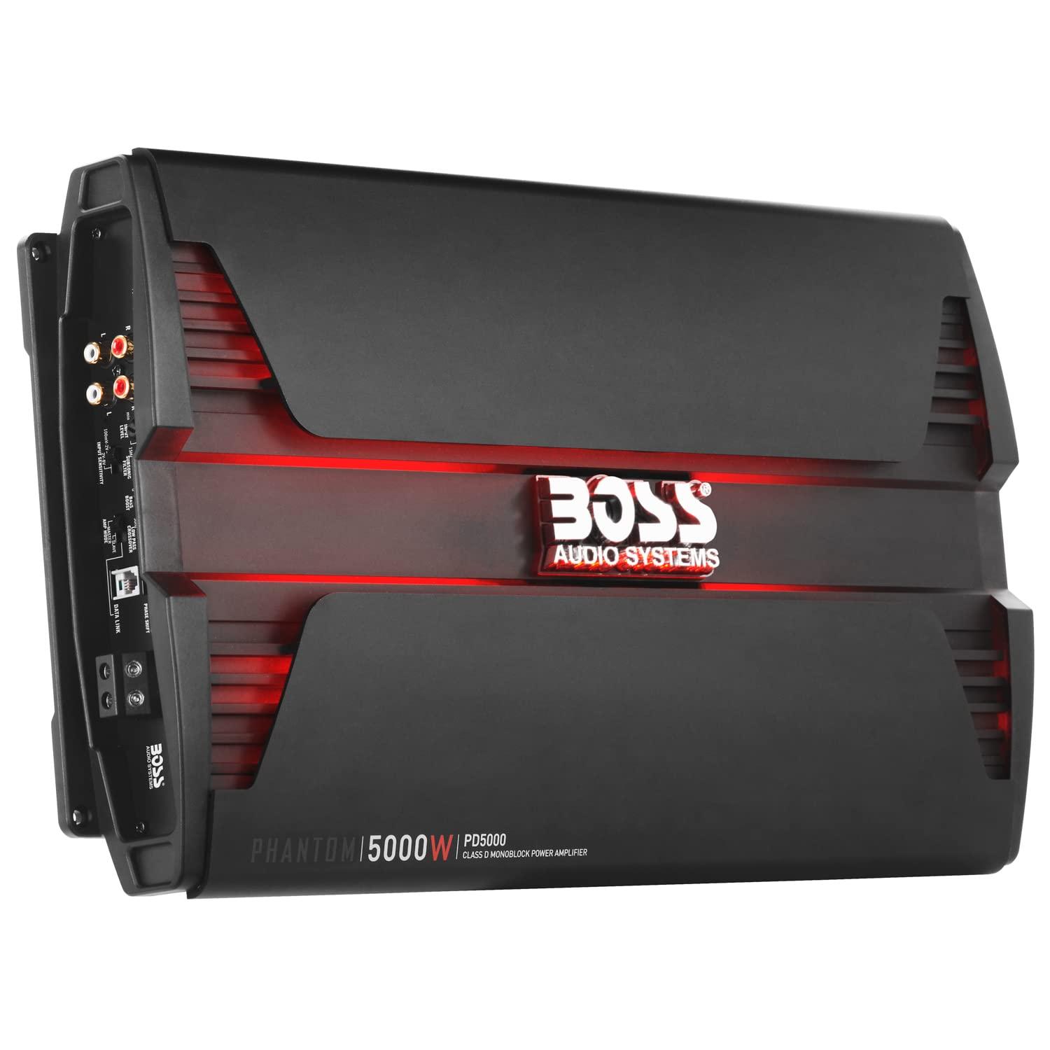 BOSS Audio Systems BOSS Audio Systems PD5000 Phantom 5000-Watt, 1, 2, 4 Ohm Stable Class D Monoblock Car Amplifier with Remote Subwoofer Control