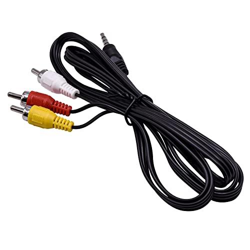 HQRP HQRP AV Audio Video Cable/Cord 3.5mm to 3 RCA Compatible with Canon JVC Panasonic PV-DV51 PV-DV52 PV-DV52D PV-DV52DS PV-DV52S PV-DV600 PV-DV100 PV-DV101 PV-DV102 PV-DV103 Camcorder, 56-inch