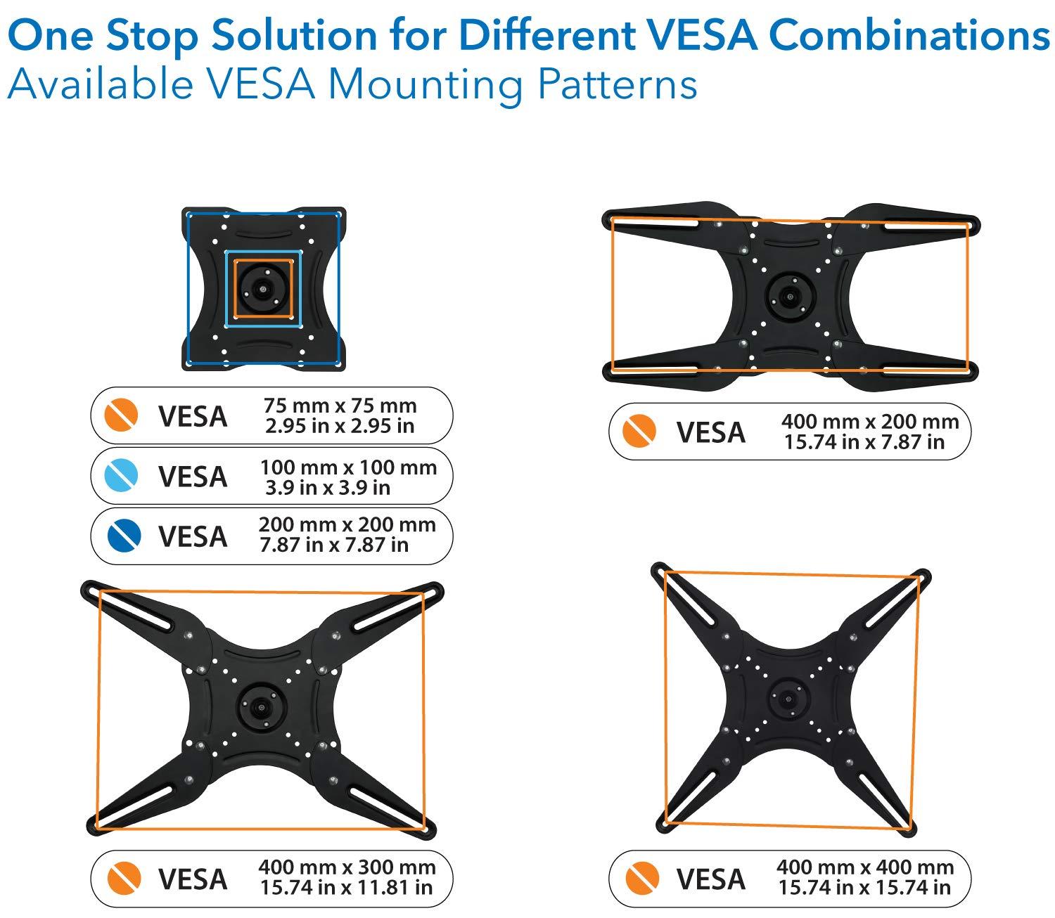 Mount-It! Mount-It TV Wall Mount Full Motion LCD, LED 4K TV Swivel Bracket for 23-55 inch Screen Size, Compatible with VESA 400x400, 66 lbs Capacity (MI-2065L), Black