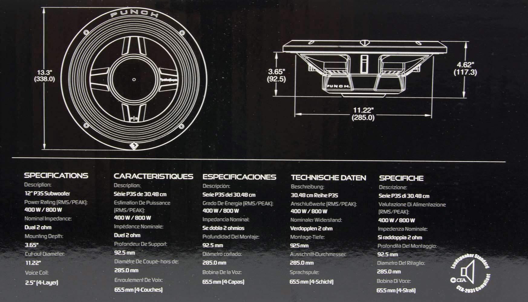 Rockford Fosgate 2 ROCKFORD FOSGATE P3SD2-12 12" 1600W Car Shallow/Slim Audio Subwoofers Subs