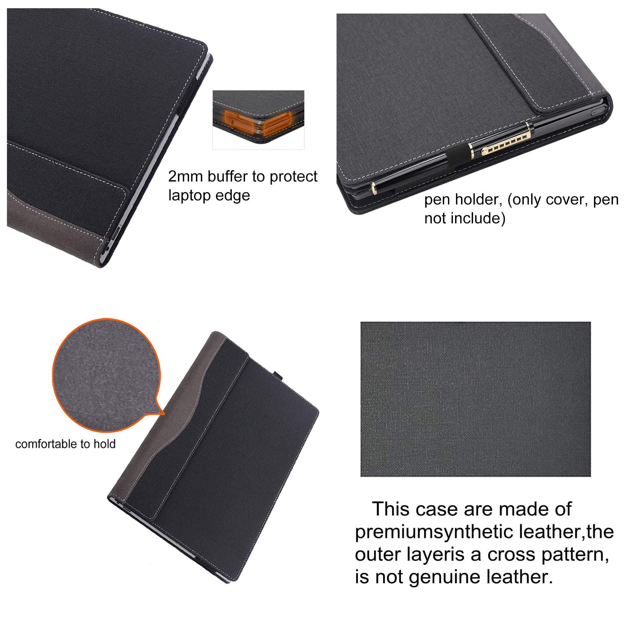 xisiciao Laptop Case for Microsoft Surface Laptop 7 15" (2024 Released), Detachable Notebook Sleeve, Computer Bag Protective Cover PU Shell with Heat Dissipation Hole (Dark Grey)