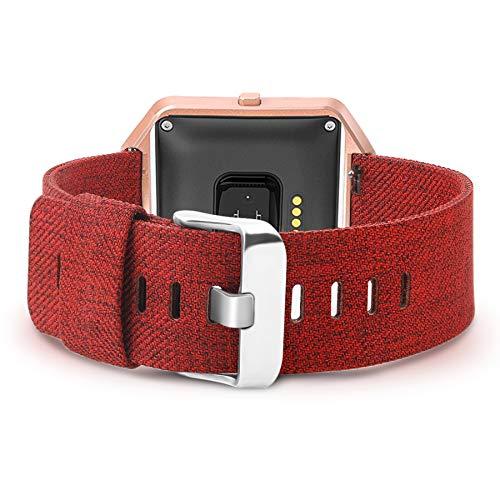 Bangyee Compatible with Fitbit Blaze Bands Women Men, Woven Nylon Bands Canvas Quick Release Replacement Watch Band Wristbands Accessory Straps Bracelet Fit for Fitbit Blaze Smartwatch (Red)