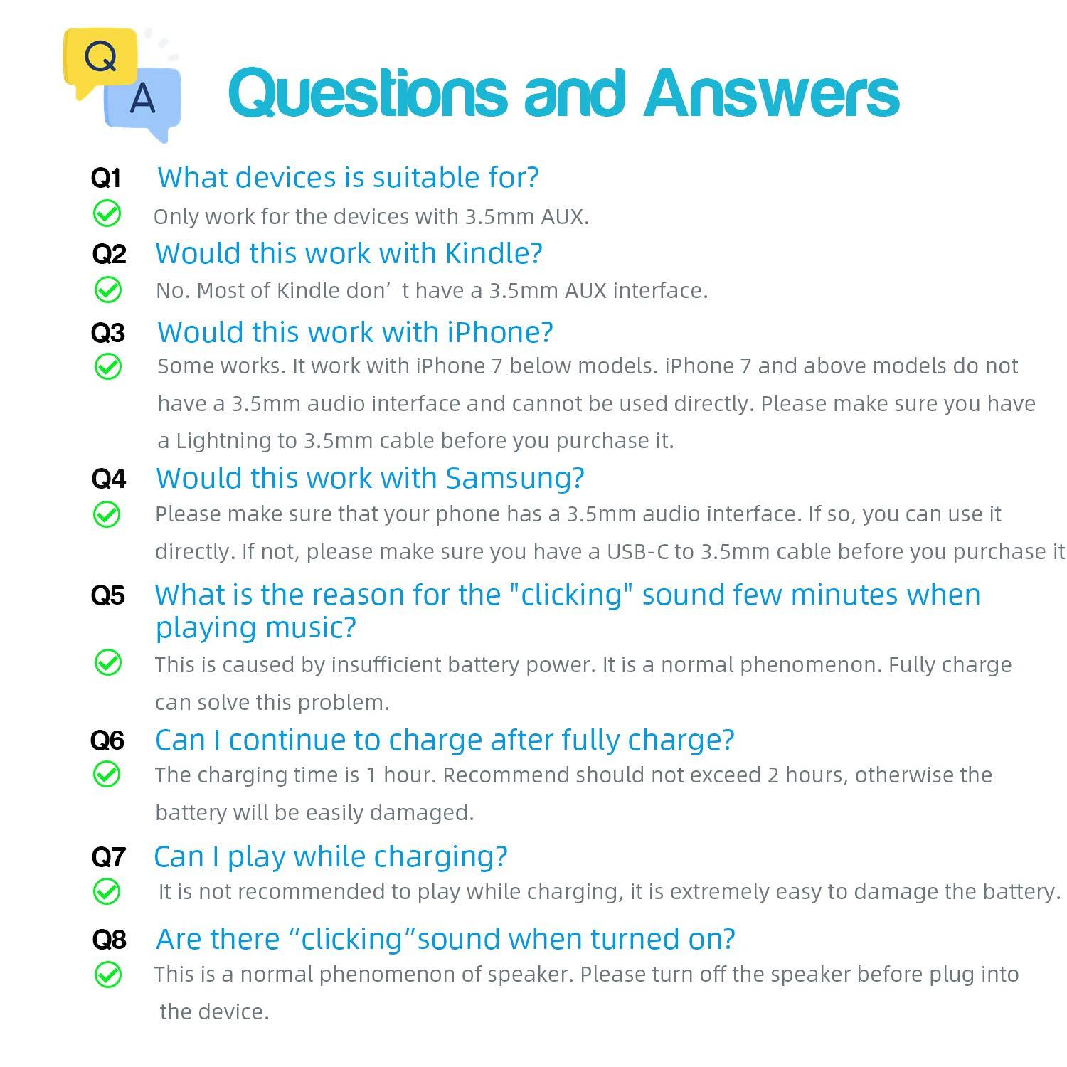 FIYAPOO FIYAPOO Mini Portable Speaker, 3W Mobile Phone Speaker Line-in Speaker with 3.5mm AUX Audio Interface for Smartphone/Tablet/Computer