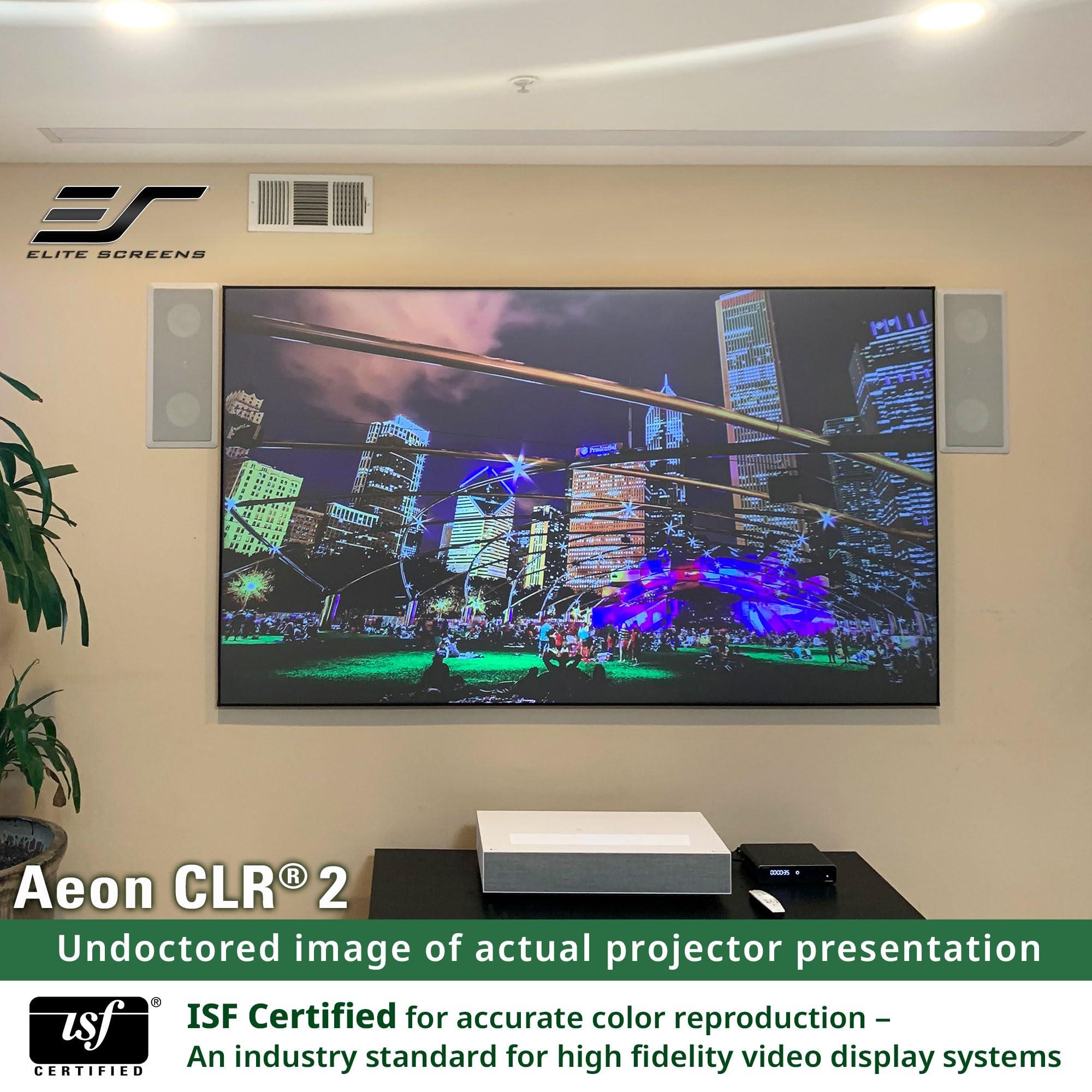 Elite Screens Elite Screens Aeon CLR2, 123-Inch ALR Projector Screen, Edge-Free Fixed Frame, 90% Ambient Light Rejecting, Grey Screen for UST & Short Throw ProjectorsIndoor Movie & Home Theater Screen, AR123H-CLR2