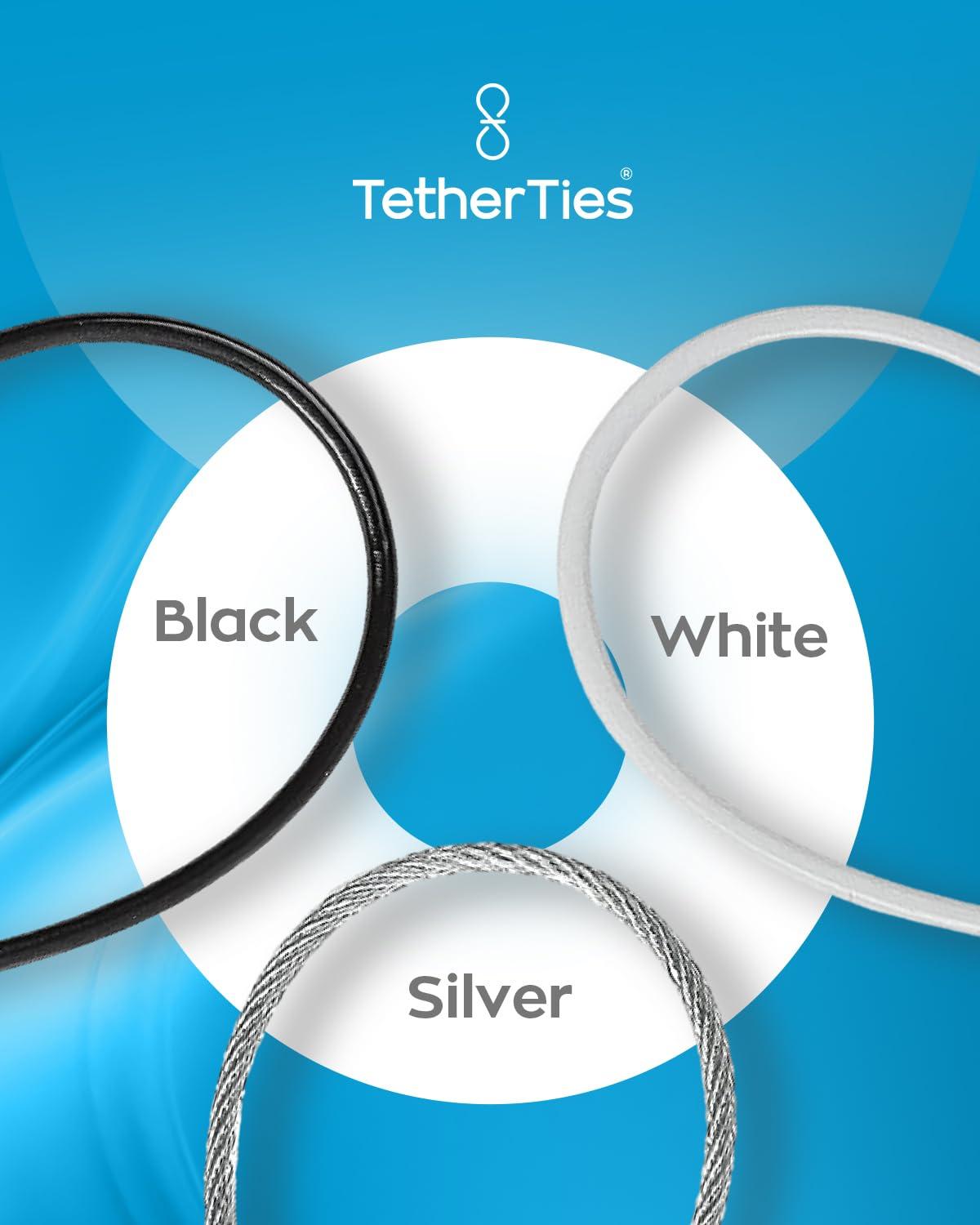 TetherTies TetherTies Patented Pre-Assembled Adapter Ties - Anti-Theft Cable Locks for Tools, Dongles, Tethers, Computer adapters. Steel Cable, Security Lock, Easy Installation with Free Crimping Tool