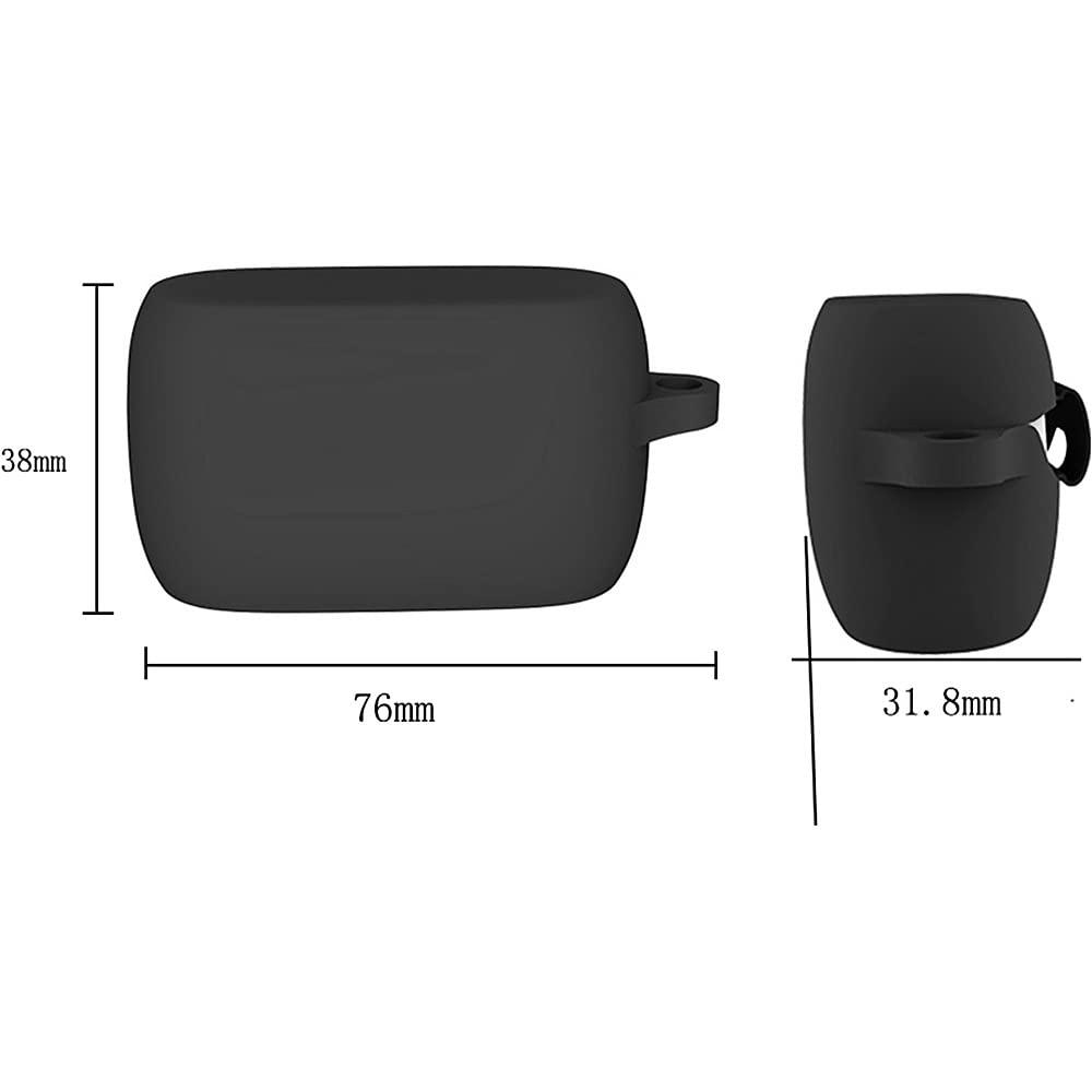 ZERODAMAGE SAHARA CASE SaharaCase Silicone Case for Jabra Elite 3 Headphones (2021) [Rugged] Full Body Protection Antislip Grip Slim with Keychain - Black
