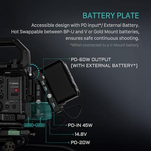 Tilta Tilta Camera Cage Advanced Kit for Canon C400 | Includes Full Cage, Rear Accessory Plate, Top Handle Extension, Shoulder Baseplate & More | Arri Rosette, NATO Rail, 3/8"-16 & 1/4"-20