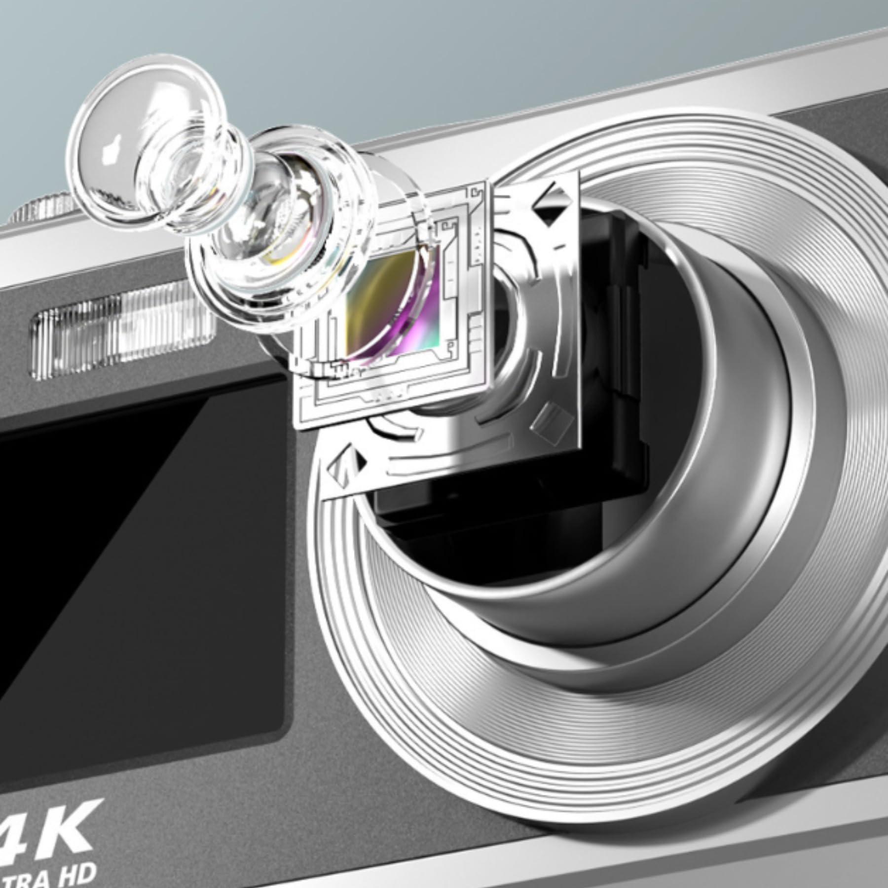 Dpofirs 10X Optical Zoom Camera for Travel Photography, 6X digital zoom 2.88in IPS Screen 4K 60M Camera, Auto Focus Vlogging Camera Built in Fill Light Photography for Adults